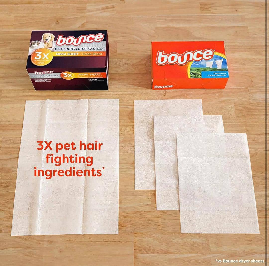 Bounce Pet Hair Guard Dryer Sheets – 180 Ct, Fresh Scent