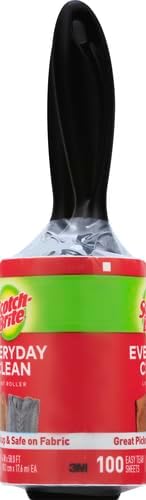 Scotch-Brite Everyday Clean Lint Roller, Lint Roller for Pet Hair, Clothing, Furniture and More, 3 Lint Rollers, 100 Sheets/Roller, 300 Sheets Total, Lint Remover for Clothes, Pet Hair Removal